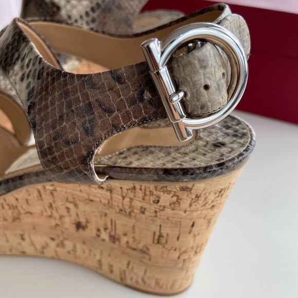 Salvatore Ferragamo Women Persy Wedges 9B - Picture 3 of 7